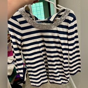 Banana Republic 3/4 sleeve top with glitter neckline Small